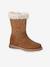 Boots fille en cuir zippées marron - vertbaudet enfant 