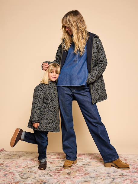 Omkeerbare kinderparka kaki - vertbaudet enfant 
