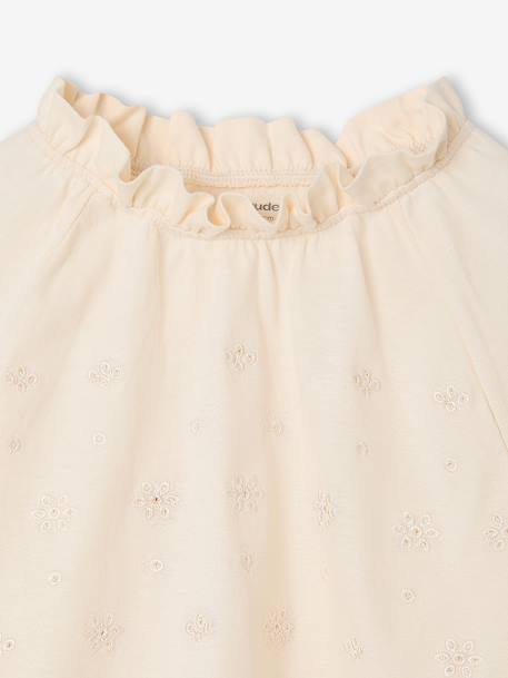 Meisjesblouse met lange mouwen ecru - vertbaudet enfant 