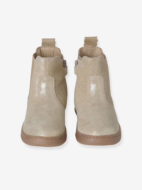 Leren meisjeslaarzen beige+brons+bruin+cacao+goudgeel+groen+marineblauw+oudroze+zwart - vertbaudet enfant 