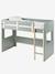 Lit mezzanine mi-hauteur enfant LIGNE EVEREST BLANC/BOIS+kaki - vertbaudet enfant 