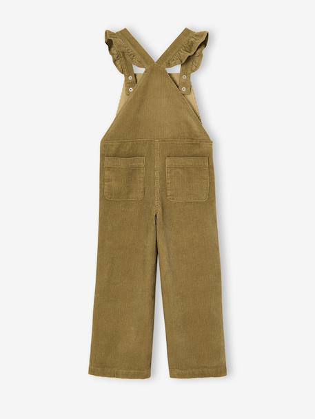Corduroy tuinbroek voor meisjes olijf - vertbaudet enfant 