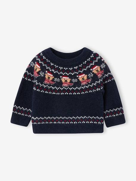 Pull jacquard bébé garçon manches longues marine - vertbaudet enfant 