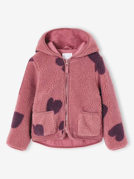 Fille-Manteau, veste-Veste fille sherpa motifs