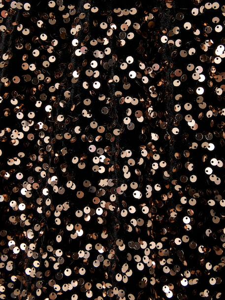 Meisjesjurk met pailletten chocoladebruin - vertbaudet enfant 