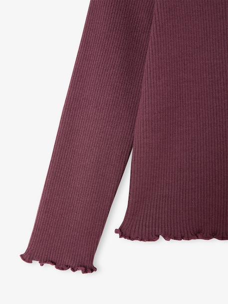 Meisjescoltrui van tricot pruim+taupe - vertbaudet enfant 