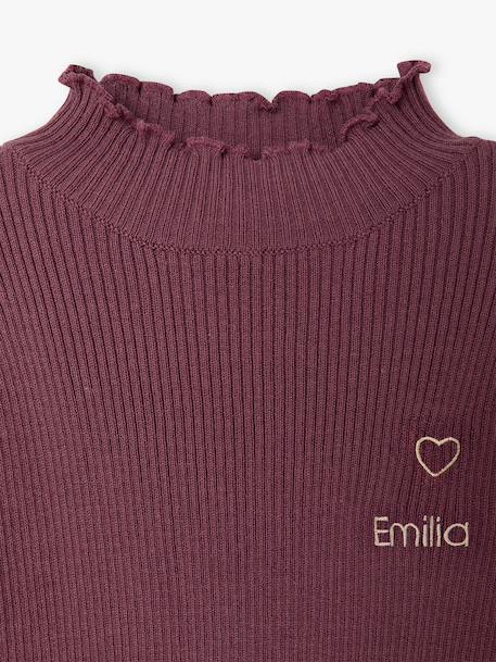 Meisjescoltrui van tricot pruim+taupe - vertbaudet enfant 