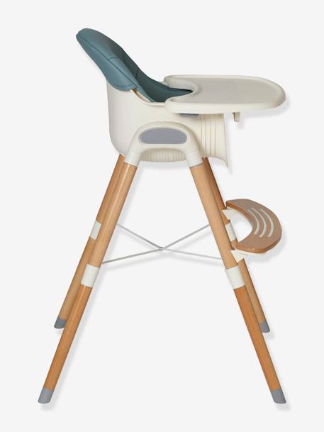 Chaise haute évolutive 2 hauteurs  High & Low bleu+GRIS - vertbaudet enfant 
