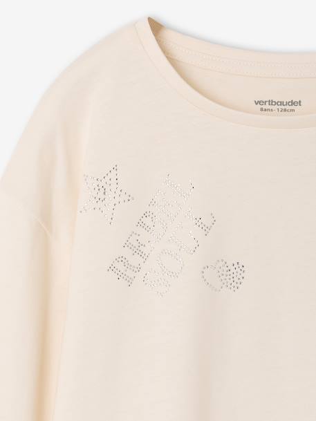 T-shirt manches longues enfant fille écru - vertbaudet enfant 