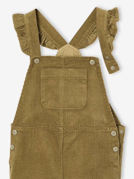 Corduroy tuinbroek voor meisjes olijf - vertbaudet enfant 