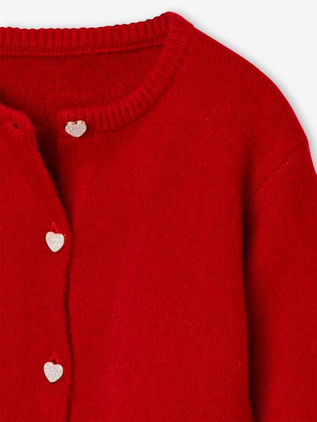 Gilet boutonné manches longues rouge - vertbaudet enfant 