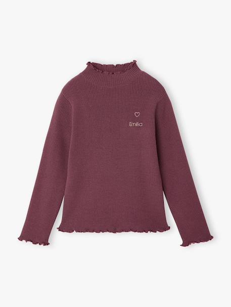 Sous-pull fille tricot prune+taupe - vertbaudet enfant 