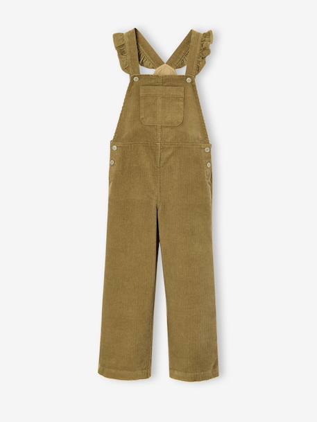 Corduroy tuinbroek voor meisjes olijf - vertbaudet enfant 