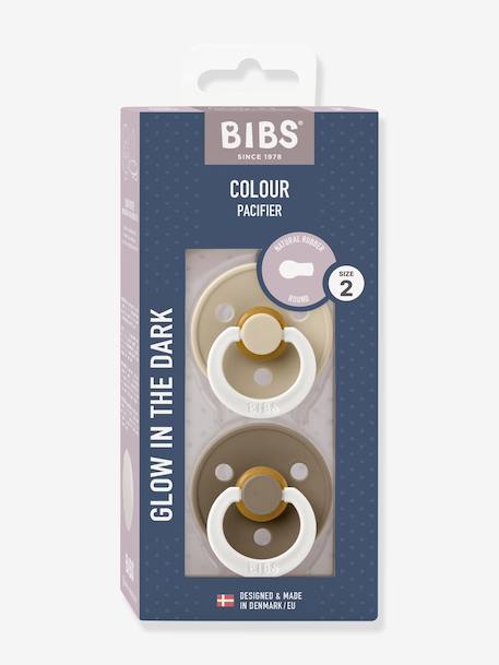 Set van 2 BIBS Colour-fopspenen, maat 2 van 6 tot 18 maanden Amandelgroen/khaki+beige+groen+IJzergrijs + babyblauw+Poederroze + vanille+rouge+saliegroen+Terracotta + poederroze - vertbaudet enfant 