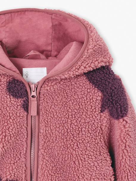 Veste fille sherpa motifs écru+mauve+vanille - vertbaudet enfant 