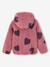 Sherpa vest met capuchon en bloemenprint voor meisjes ecru+vanille+zachtpaars - vertbaudet enfant 