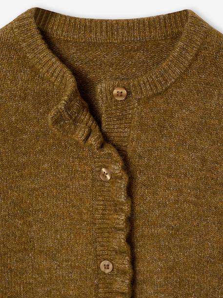 Gilet fille manches longues olive+rose pâle - vertbaudet enfant 