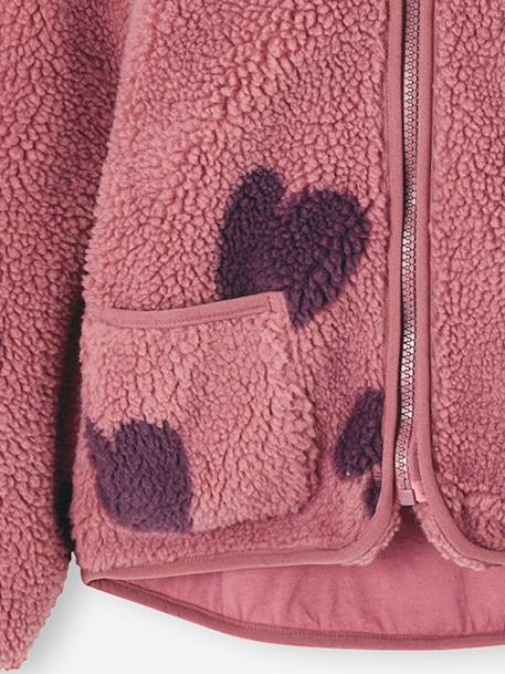 Veste fille sherpa motifs écru+mauve+vanille - vertbaudet enfant 