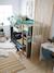 Lit mezzanine mi-hauteur enfant LIGNE EVEREST BLANC/BOIS+kaki - vertbaudet enfant 