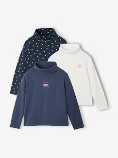 -Lot de 3 T-shirts col roulé fille