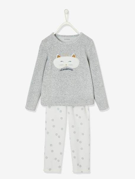 Fille-Pyjama fille velours masque de chat