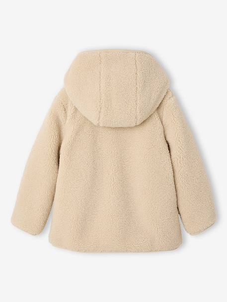 Meisjesjas met capuchon ecru - vertbaudet enfant 