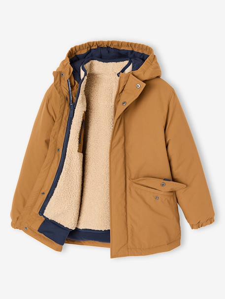 3-in-1 parka voor jongens leiblauw+pecannoot - vertbaudet enfant 