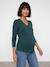 T-shirt grossesse et allaitement manches longues vert sapin - vertbaudet enfant 