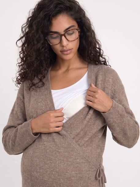 Gilet cache coeur grossesse allaitement taupe - vertbaudet enfant 