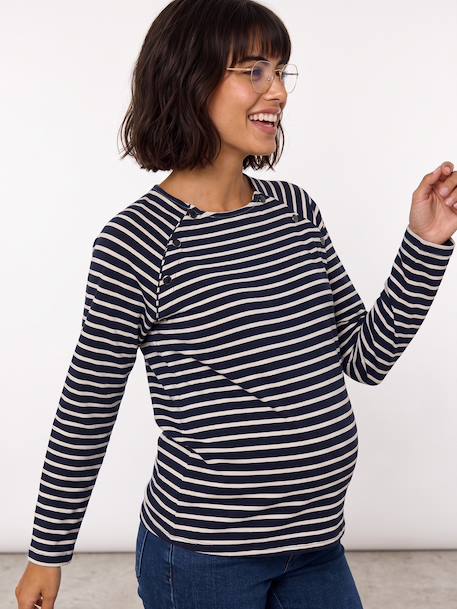 Zwangerschaps- en voedingsshirt marineblauw - vertbaudet enfant 