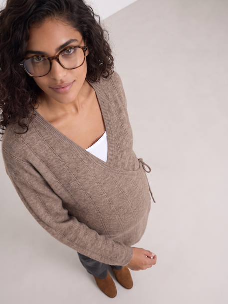 Zwangerschapsvest met overslag taupe - vertbaudet enfant 