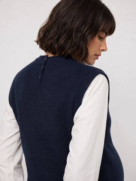 Pull de grossesse col volant marine - vertbaudet enfant 