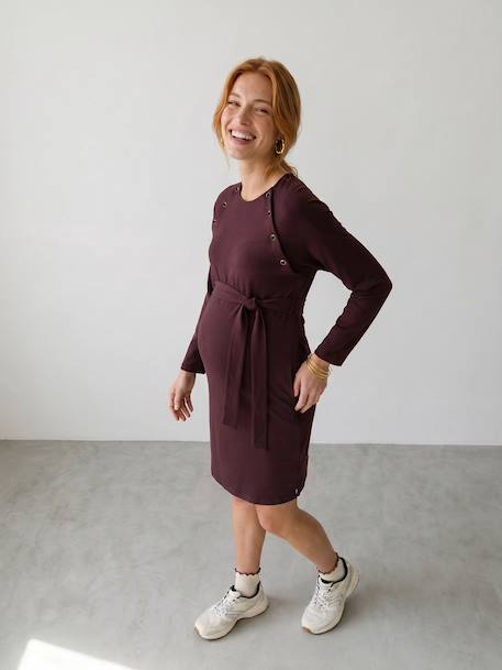 Robe de grossesse et allaitement marron - vertbaudet enfant 