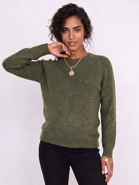 Pull grossesse et allaitement bordeaux+kaki - vertbaudet enfant 