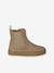 Boots enfant garçon cuir zippées et élastiquées beige+marine - vertbaudet enfant 