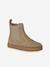 Boots enfant garçon cuir zippées et élastiquées beige+marine - vertbaudet enfant 
