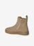 Leren Chelsealaarzen jongens met elastiek en rits beige+marineblauw - vertbaudet enfant 