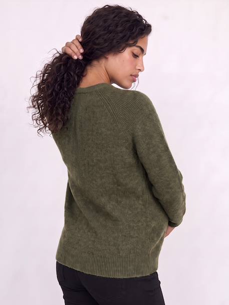Pull grossesse et allaitement bordeaux+kaki - vertbaudet enfant 