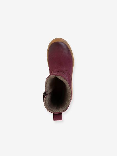 Meisjes Boots PULSE TEX STAR BOOTS WOOL FRODDO bordeauxrood+zwart - vertbaudet enfant 