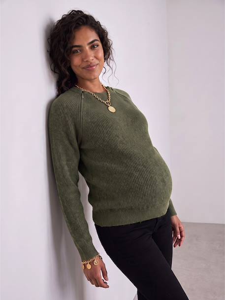 Pull grossesse et allaitement bordeaux+kaki - vertbaudet enfant 