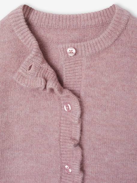 Gilet fille manches longues olive+rose pâle - vertbaudet enfant 