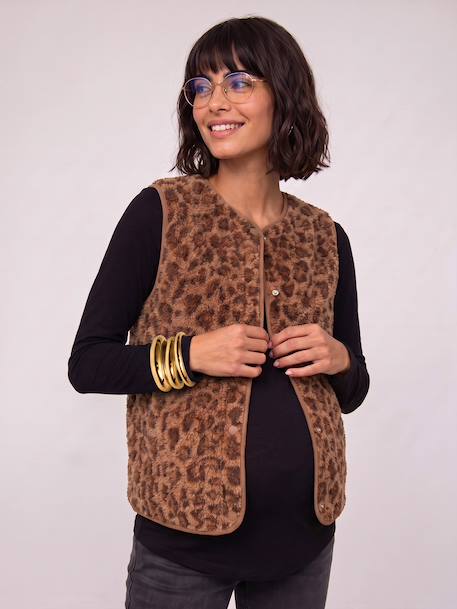 Gilet grossesse et allaitement marron - vertbaudet enfant 