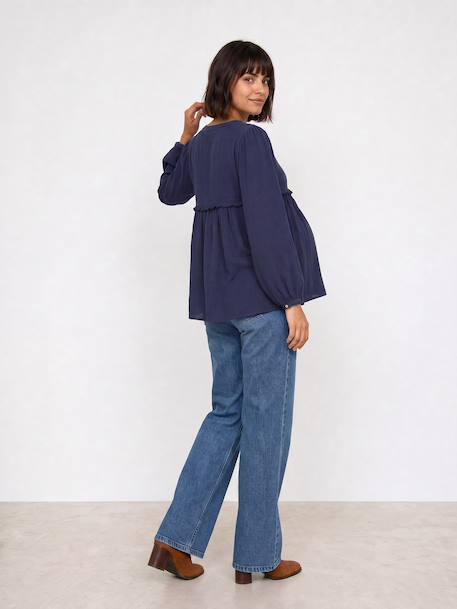 Chemise grossesse et allaitement bleu ardoise - vertbaudet enfant 