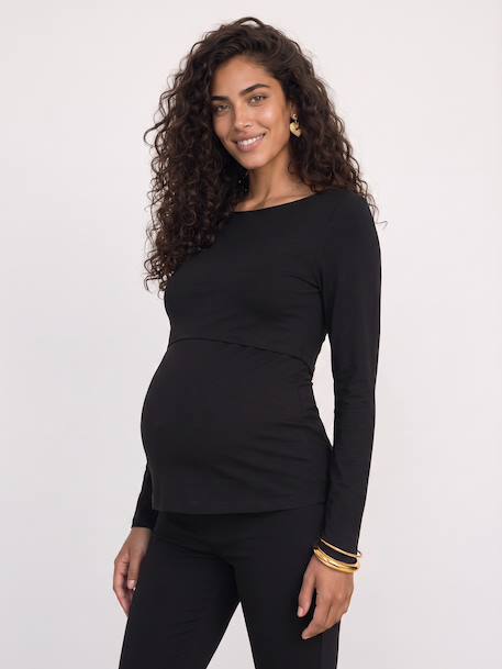 T-shirt grossesse et allaitement noir - vertbaudet enfant 