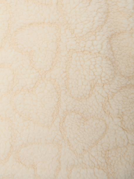 Vest met luipaardprint en capuchon van sherpa meisje bruin, bedrukt+ecru - vertbaudet enfant 