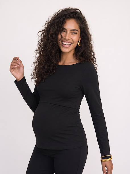 T-shirt grossesse et allaitement noir - vertbaudet enfant 