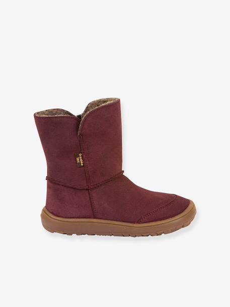 Bottes pieds nus enfants BAREFOOT TEX SUEDE Froddo bordeaux+gris+noir+or - vertbaudet enfant 