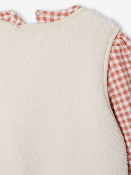 Ensemble robe 3 pièces enfant fille écru+mauve - vertbaudet enfant 