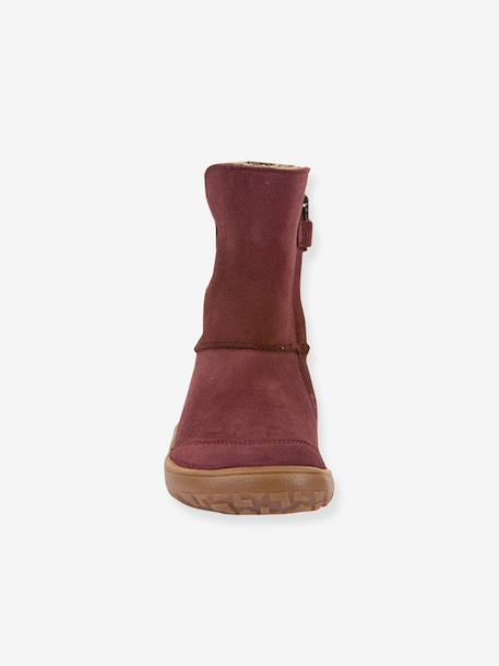 Blotevoetenlaarzen kinderen BAREFOOT TEX SUEDE Froddo bordeauxrood+goud+grijs+zwart - vertbaudet enfant 