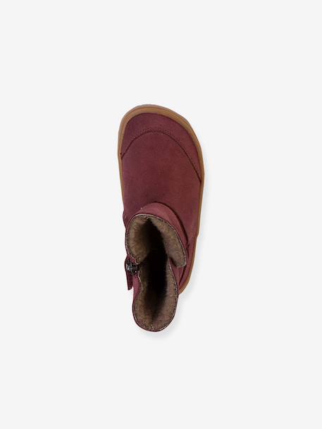 Bottes pieds nus enfants BAREFOOT TEX SUEDE Froddo bordeaux+gris+noir+or - vertbaudet enfant 